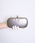 Verona Clutch, &pound;80, Handbags, Silver, Leather, Front view
